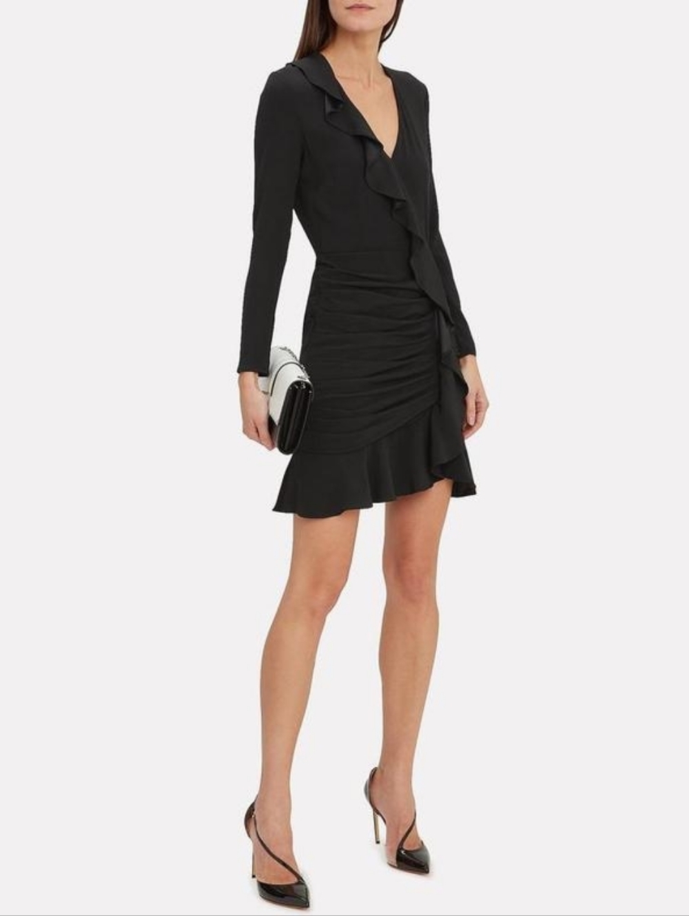Veronica Beard Odessa Ruffle Mini Dress Women's Size 4 Black Occasion Cocktail